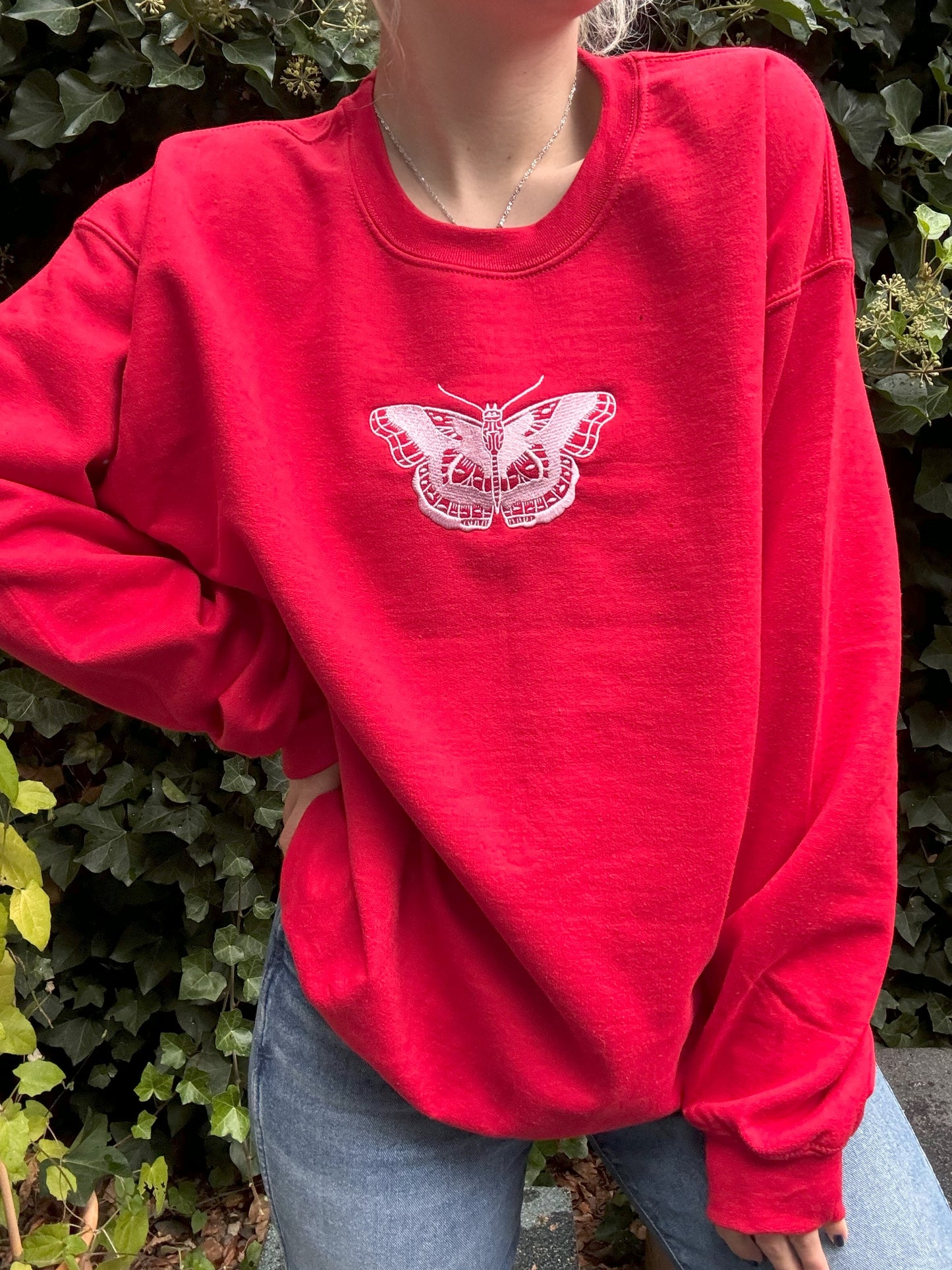 Butterfly Crewneck Red