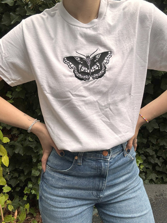 Butterfly White Crewneck / T-Shirt