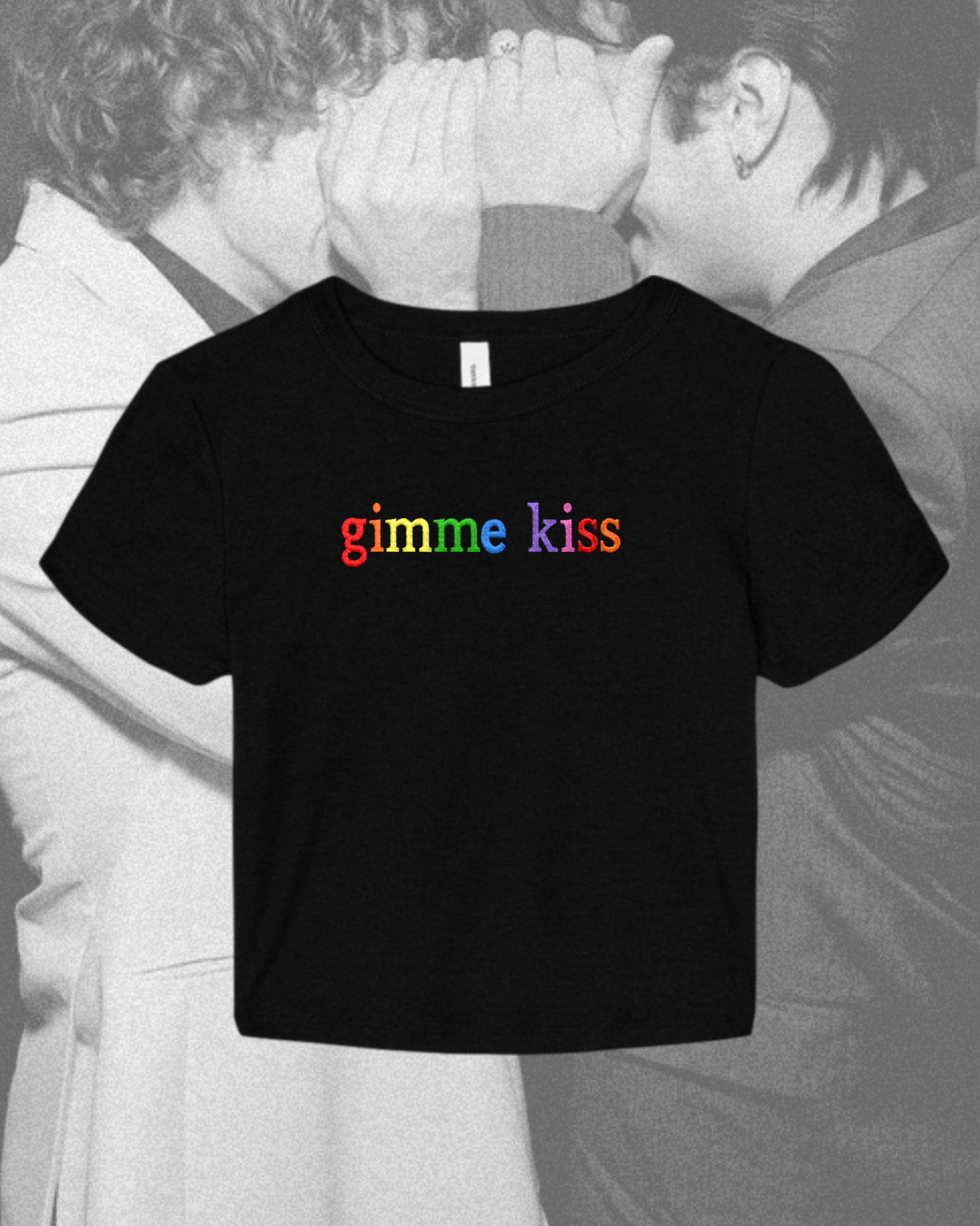 Embroidered Gimme Kiss Baby Tee